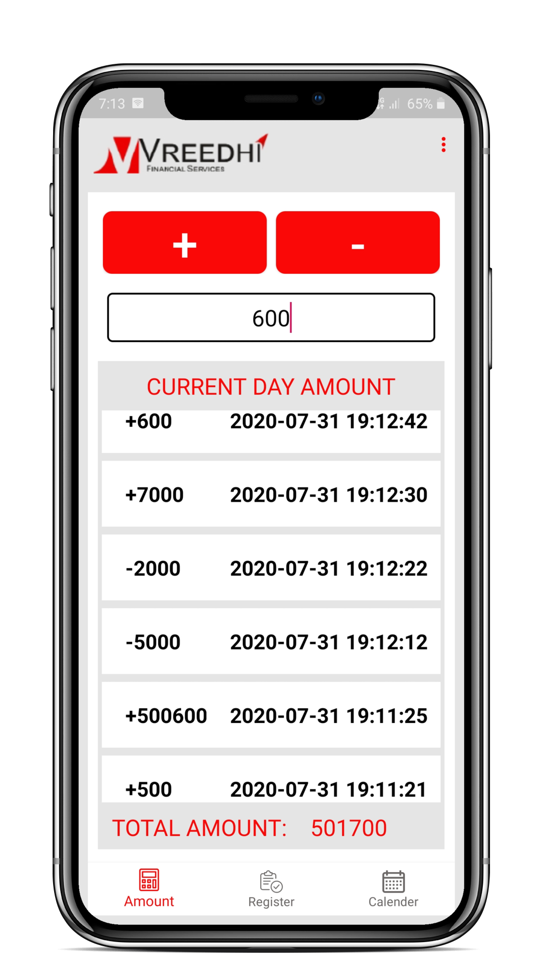 Add or substract amount